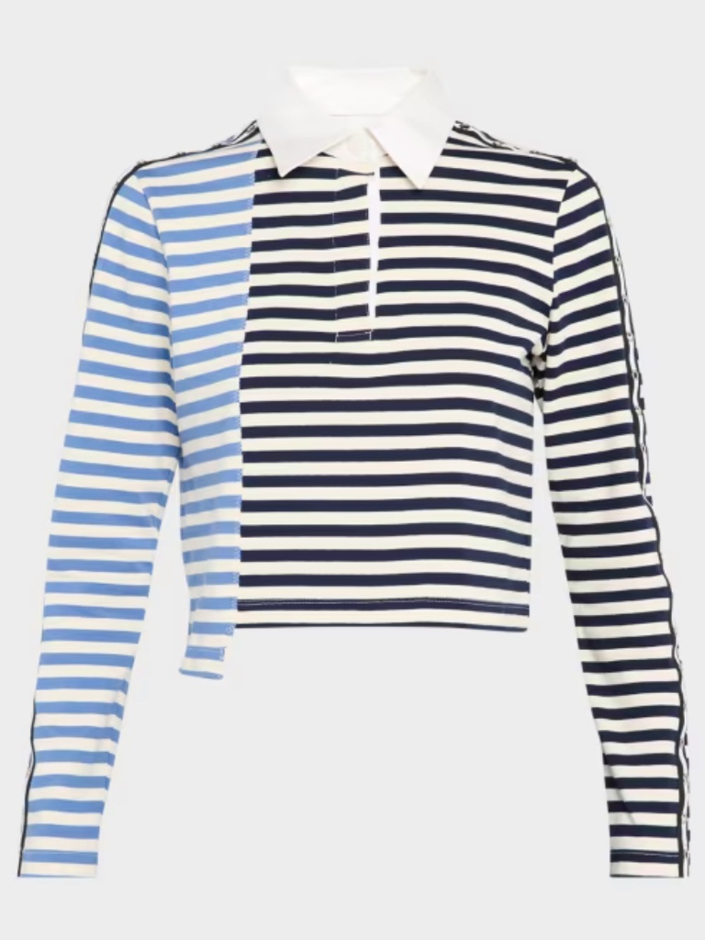3.1 Phillip Lim Long-Sleeve Patchwork Polo Shirt - Medium
